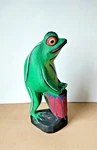 Wooden Frog Statue Playing Drum Hand Crafted Bali Indonesia Decorative 12" Tall. Fixed Price $16.88.