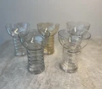 Vintage Viski Pacific Crystal Pearl Diver Collection Of 5 Glasses. Fixed Price $125.00.