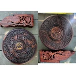 Vintage Pair Wood Table Mid Century Hand Carved Sheesham -engraved Indian Old. Fixed Price $159.99.