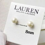 Ralph Lauren Women Accessory C274 8MM Pearl Silver Stud Earrings Limited Editio. Fixed Price $50.95.