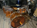 Ludwig Vistalite 9-PIECE Acrylic Drum Kit Transparent Amber Power And Beauty. Fixed Price $5000.00.