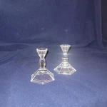 Set Of 2 Vtg 1980S Jg Durand French Lead Crystal Taper Candle Stick Holders 4". Fixed Price $10.00.
