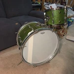 1940'S Gretsch Broadkaster Drum Set 13"/22" Green Sparkle Good Condition. Fixed Price $2400.00.