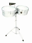 Latin Percussion Aspire Chrome Timbales Drums Set W/ Stand & Cowbell LPA256A. Fixed Price $350.01.