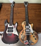 2009 Paper Jamz Wow Wee Tan Two Guitars- Read Description. Fixed Price $29.99.