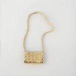 New Day Wood Beaded Shoulder Bag Nwt 5X8 Zips Summer Preppy. Fixed Price $15.00.