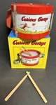 Curious George Tin Drum Strap Sticks Schylling 1995. Fixed Price $15.00.