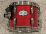 Pearl Vision 10 X 8 Tom Sst All Maple Shell Drum Red Sparkle Lacquer. Fixed Price $199.00.