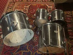 Vintage Tama Swingstar Badge Mij Chrome Drum Set With 18 Rockstar Floor Tom. Fixed Price $295.00.