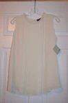 Focus 2000 Women's Size Small Sleeveless Pearl Neck Line Tunic Top - Cream. Fixed Price $18.69.