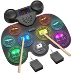 Electric Drum Set With 7 Colorful Led Light Patterns, Enhanced Rebound Feel. Fixed Price $126.42.