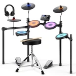 Donner DED-70L Electric Drum Set Illuminated Mesh Pad With Throne Headphone. Fixed Price $233.99.
