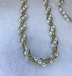 Vintage Napier Necklace Gold Tone Faux Pearl Beaded Costume Wedding 31. Fixed Price $13.98.