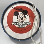 Vintage Noble Cooley Walt Disney Mickey Mouse Club Metal Drum Strap Read. Fixed Price $33.95.