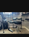 Simmons Electronic Drum Kit 5 Pads Sticks Kick Snare Hi-hat Stand Throne. Fixed Price $200.00.