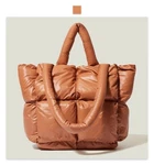 Large Padded Quilted Handbag Tote Shoulder Brown Amazing Quality. Fixed Price $97.00.
