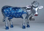 Silver Figurine Cowboy Hat Boots Blue Dress Treasured Bovine Pearl Bell New. Fixed Price $29.00.