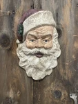 Vintage 1930-40S Paper Mache Pulp Christmas Santa Head Face 17"X11.5" Grungy. Fixed Price $199.00.