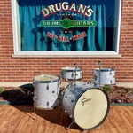 1950S Gretsch 6 Ply Round Badge Name Band Outfit Drum Set White Marine Pearl. Fixed Price $3862.49.