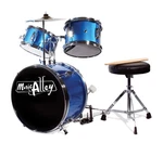 Music Alley 3 Piece Kids Drum Set With Sticks & Throne Seat. Fixed Price $122.64.