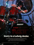 Vtg 80S Bobby Blotzer Of Ratt Ludwig Drums Magazine Print Ad Pinup Page. Fixed Price $7.99.