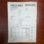 Vintage Roland PAD-80 Service Notes First Edition. Fixed Price $15.00.