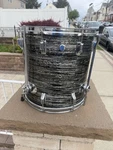 Vintage 60'S Rogers Holiday 16"X Floor Tom Drum Black Strata Pearl. Fixed Price $499.99.