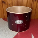 Pearl Vision 10" X 8" Sst Birch Rack Tom Drum Shell - Maroon Red. Fixed Price $40.00.