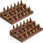 2 Pcs Wooden Display Stand, 3-TIER Jewelry Organizer For 18 Rings Storage. Fixed Price $48.99.