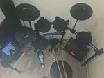Simmons SD1000 Electronic Drum Set With Throne, Kick Pedal, And Kustom KPM10 Amp. Fixed Price $500.00.