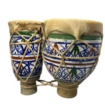 Vintage Tam Drums Moroccan Handmade Derbouka Hand-painted Ceramic Blue/white. Fixed Price $74.00.