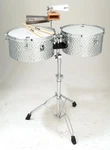 Toca Proline Hammered Steel Timbales Drums Set W/ Stand 14" & 15". Fixed Price $549.99.