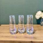 Godinger Monterey Iridescent Stemless Wine Glasses Set Of 3 Crystal Pearl. Fixed Price $30.00.