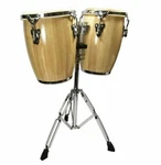 B-stock Zenison Natural Conga Drum Set Latin 9" 10" Inch Heads + Stand. Fixed Price $175.99.