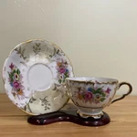 Vintage Norcrest Teacup & Saucer C-249 Floral Iridescent Pearl Luster. Fixed Price $17.95.