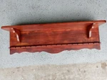 Wall Hanging Shelf, W/ Spoon Holders & Plate Groove, Solid Wood, Mahogany Stain. Fixed Price $14.99.