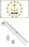 3X5 State Of Rhode Island Flag White Pole Kit Set 3'X5'. Fixed Price $23.88.