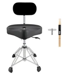 Rowell Drum Throne With Backrest Hydraulic Stool Height Adjustable Airlift. Fixed Price $88.99.