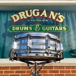 1960S Rogers 5X14 Dyna-sonic 5-LINE Snare Drum Chrome Over Brass Dynasonic Cob. Fixed Price $391.39.
