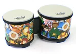 Remo Rhythm Club Bongo "kids Around The Globe" Drums 5" And 6" Heads Excellent. Fixed Price $19.95.