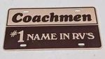 Vintage Vanity License Plate Coachmen #1 Name Rvs Dealer Motorhome Trailer. Fixed Price $39.96.