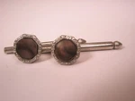SINGLES(2) 5/16" Gray Octagon Mother Pearl Vintage Formal Shirt Studs Tux C274. Fixed Price $26.49.