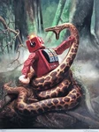 "all Wrapped Up" By Eric Joyner Anaconda Snake Robot Donut Art Hand Signed #'d. Fixed Price $125.00.