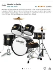 Mendini By Cecilio 16 5-PIECE Complete Kids Junior Drum Set Black. Fixed Price $200.00.
