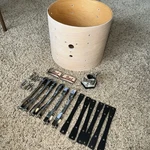 Pearl All Maple - 12" Diameter X 10" Deep Rack Tom Natural Sanded Unfinished. Fixed Price $145.00.