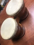 Vintage Mid Century Modern Double Bongo 5 Drums Music Wood Natural Skin Head. Fixed Price $48.99.