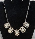 Vintage Faux Opal & Pearl Cluster Necklace 16 Victorian Style. Fixed Price $9.99.