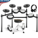 Electric Drum Set Portable Mesh Pads Cymbals Powerful Sound System Midi Usb. Fixed Price $258.38.