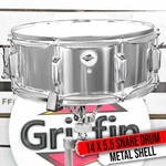 Griffin Metal Snare Drum 14X5.5 Steel Chrome Shell Percussion Head Key Hardware. Fixed Price $54.00.
