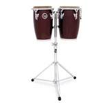 Latin Percussion Conga Drum Set W/ Stand, Wine Red Wood Lp-jrx-dw. Fixed Price $560.00.